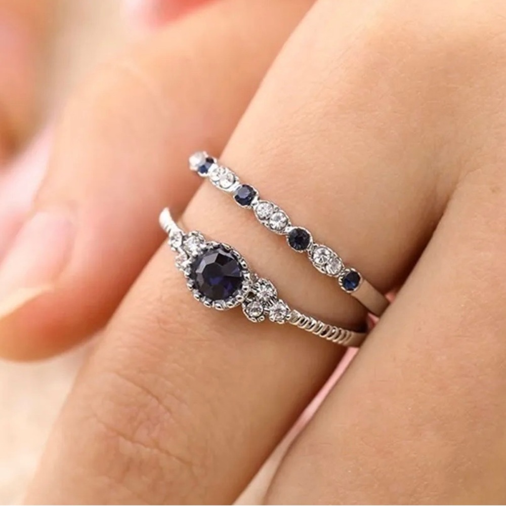 🦋Blue 2pc Ring Set